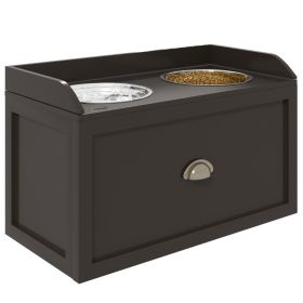 Pet Feeding Station Pet Dish Bowl Set with Storage, 2 Elevated Dog Bowls for Large Sized Dogs, Coffee (Option: Coffee-690x385x180 mm) Pet Feeding Station Pet Dish Bowl Set with Storage, 2 Elevated Dog Bowls for Large Sized Dogs, Coffee (Option: Coffee-690x385x180 mm)